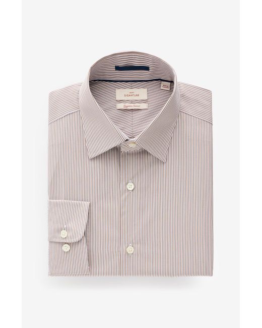 Next Langarmhemd Signature Slim Fit Hemd aus ägyptischer Baumwolle (1-tlg) in Natural für Herren