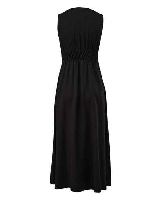 Comma, Black Maxikleid Kleid mit elastischem Bund Gummizug