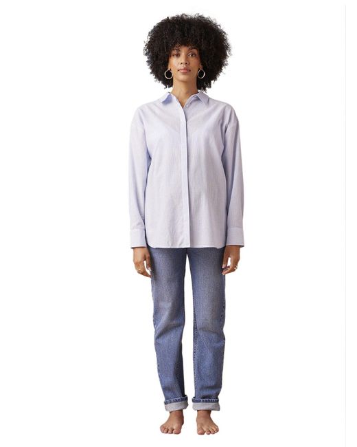Envie de Fraise White Langarmhemd Gestreifte Bluse für Schwangerschaft und Stillzeit