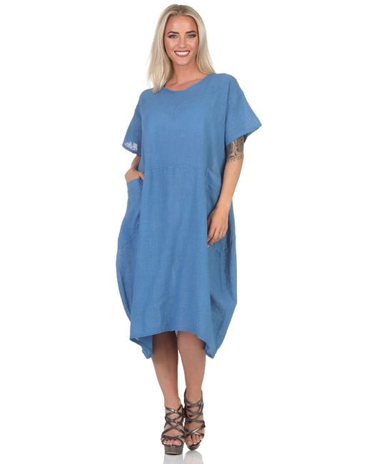 Mississhop Blue Sommerkleid Leicht und Lebendig – 100 % Baumwollkleid M.387