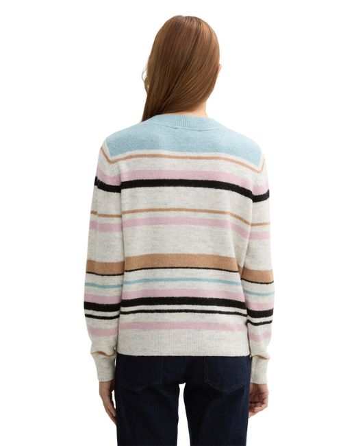 Tom Tailor Gray Strickpullover mit Streifenmuster