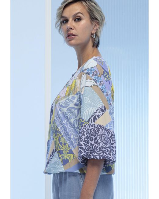 Bianca Blue Druckbluse RANA mit angesagtem grafischen Muster-Mix