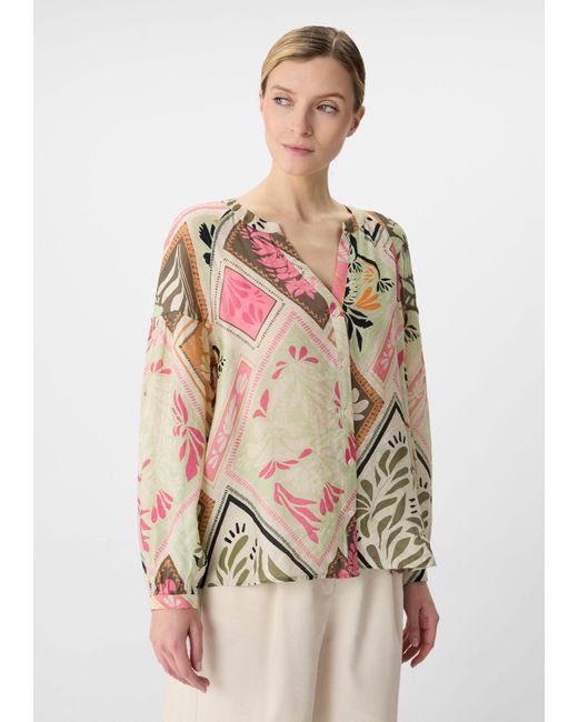 Comma, White Langarmbluse Bluse