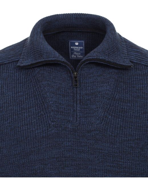 Redmond Strickpullover uni in Blue für Herren