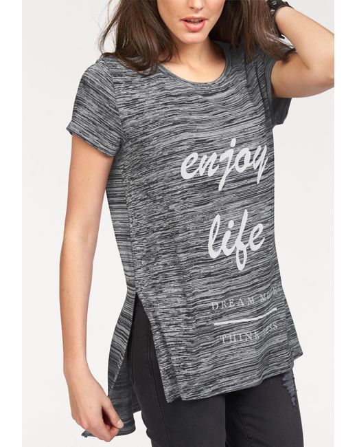 Aniston CASUAL Gray Longshirt mit Rundhals-Ausschnitt