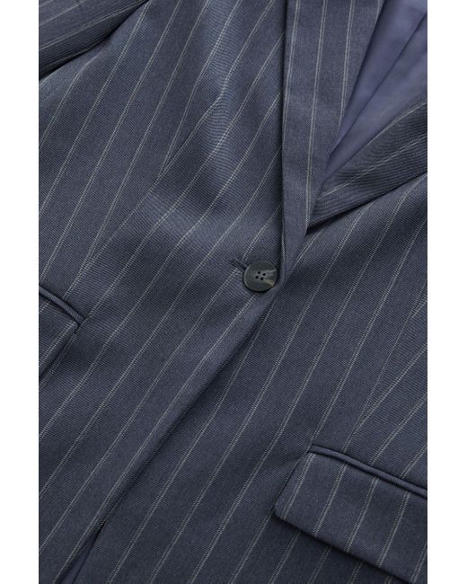 Next Blue Jackenblazer Einreihiger Blazer mit Nadelstreifen (1-tlg)