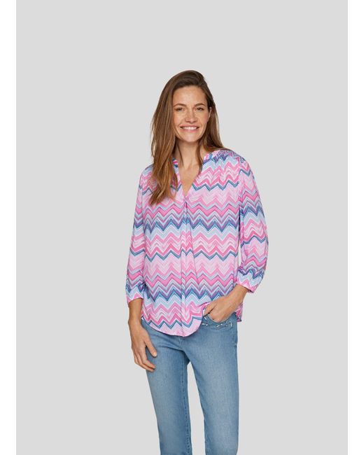 Rabe Multicolor Klassische Leichte Bluse mit Zickzack-Muster
