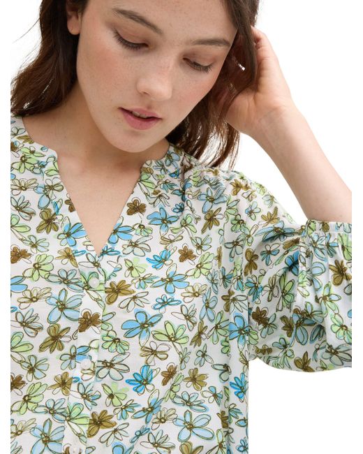 Tom Tailor Blue Klassische Bluse mit All-Over Print