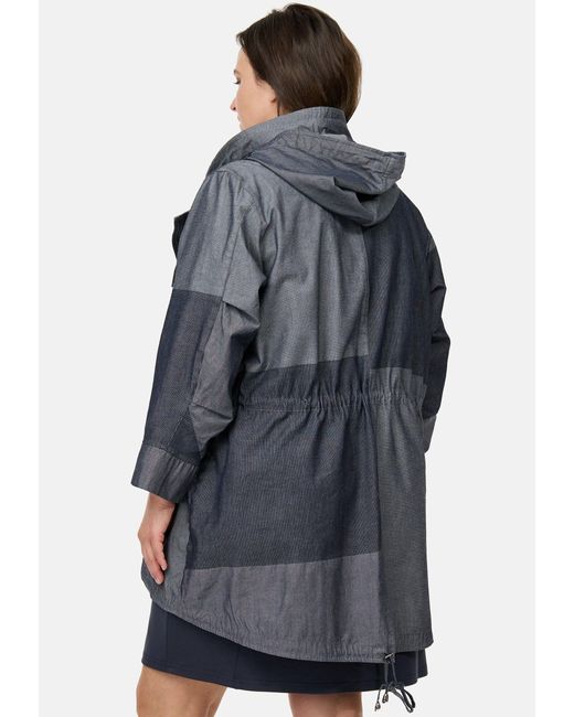 Kekoo Gray Langjacke Übergangsjacke im Denim Look aus reiner Baumwolle