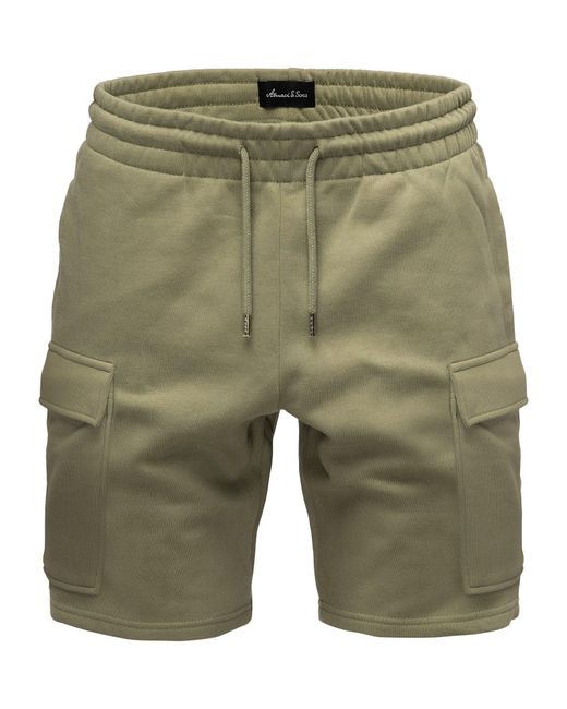 Amaci&Sons CLERMONT Cargoshorts Bermuda Sweat Cargo Short Hose Regular Fit in Green für Herren