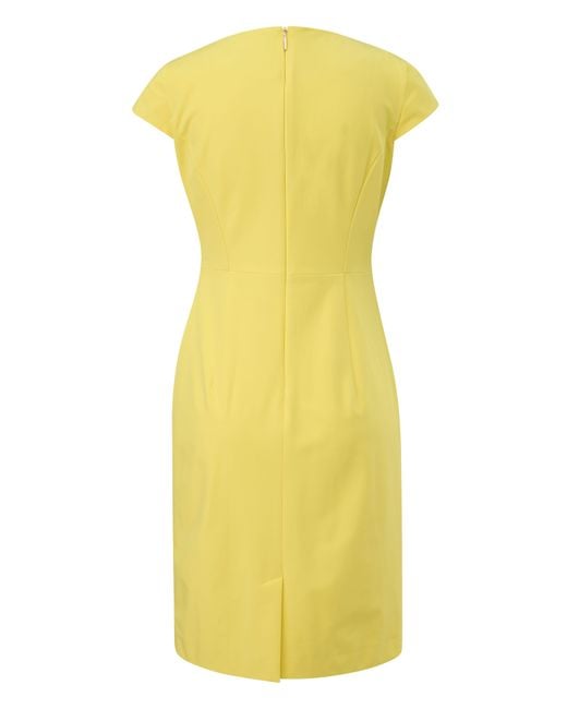 Comma, Yellow Minikleid Kleid mit asymmetrischem Ausschnitt Teilungsnaht