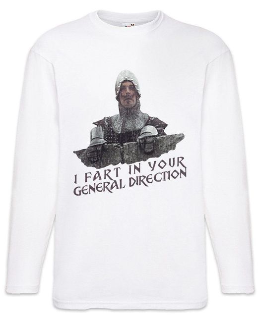 Urban Backwoods Langarmshirt I Fart In Your General Direction Langarm T-Shirt Monty Fun NI Python in White für Herren