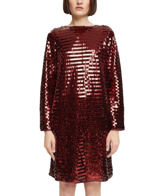 Esprit Midikleid Kleid mit Pailletten in Rot | Lyst DE