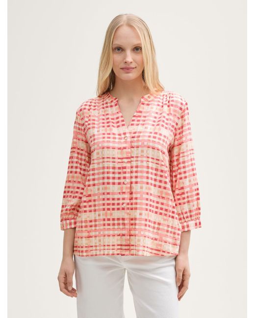 Tom Tailor Pink Langarmbluse Bluse mit Muster