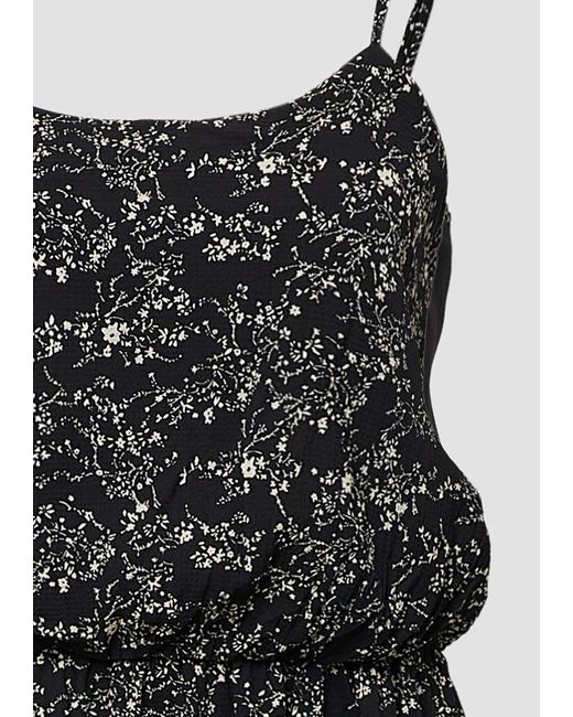 QS Black Maxikleid Langes Kleid mit Spaghettiträgern Raffung