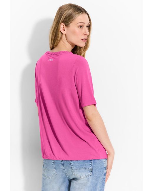 Cecil Pink T-Shirt in Unifarbe