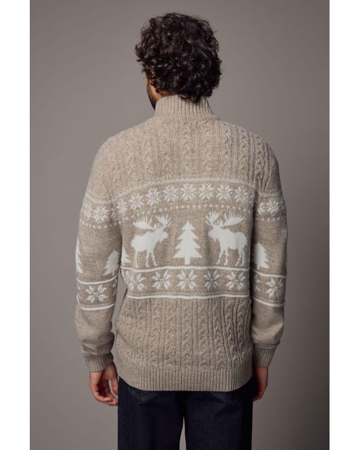 Next Regular Fit Weihnachts-Troyer (1-tlg) in Natural für Herren