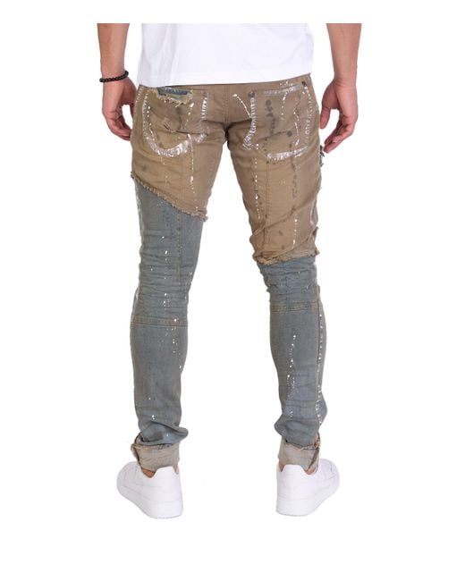 KINGZ Slim-fit- Vintage Look Designer Jeans in Gray für Herren