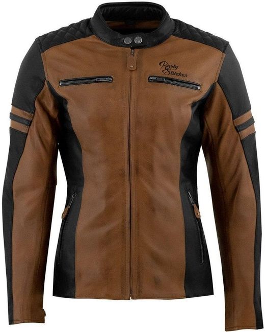 Rusty Stitches Brown Motorradjacke Joyce Motorrad Lederjacke