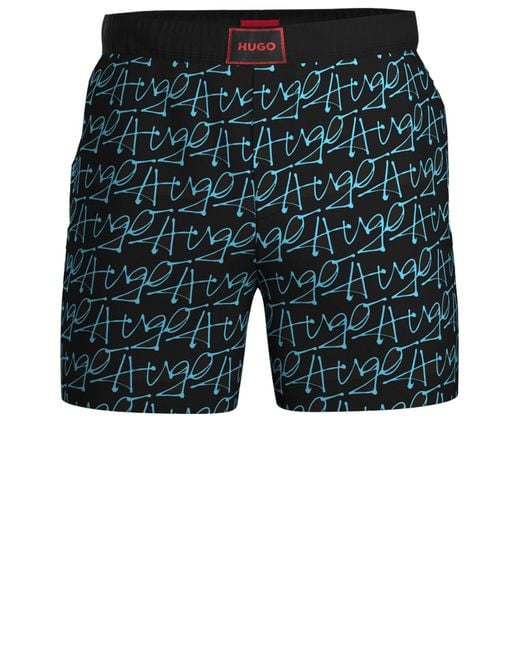 HUGO Handwritten Shorts (1-tlg) in Blue für Herren
