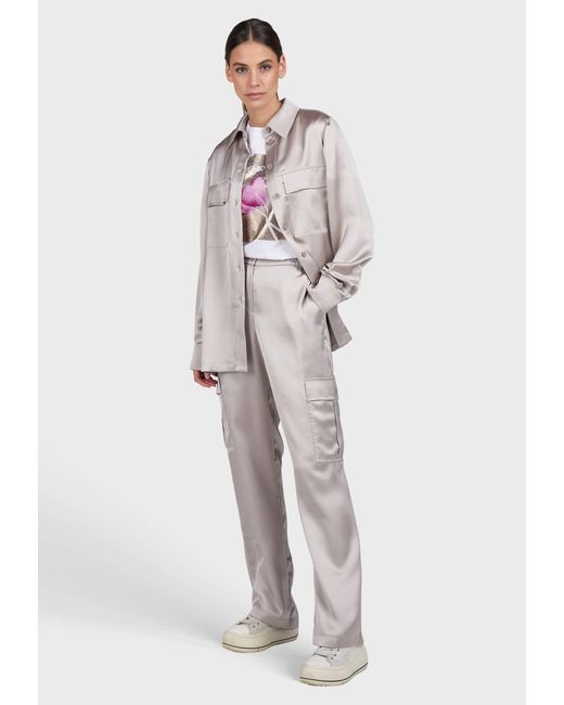 MARC AUREL Gray Cargohose aus Stretch-Satin