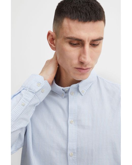 Solid Langarmshirt SDVal Stripe in Blue für Herren