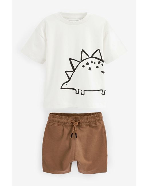 Next & Kurzärmeliges -T-Shirt und Shorts, 2er-Set (4-tlg) in Black für Herren