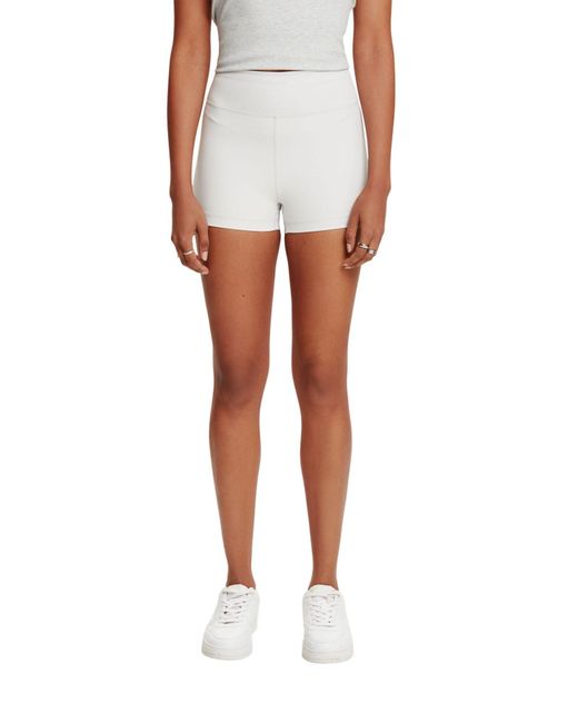 Esprit White Shorts Kurze Radlerhose mit Stretch (1-tlg)
