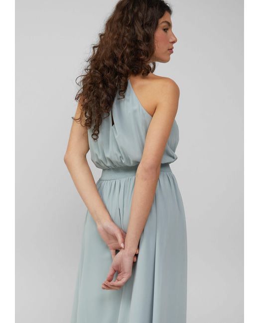 QS Blue Maxikleid Langes Chiffonkleid mit