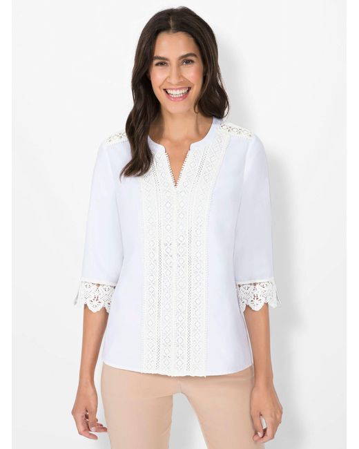WITT White Klassische Bluse Schlupfbluse