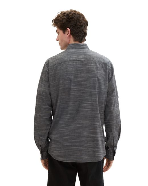 Tom Tailor Langarmhemd slubyarn shirt in Gray für Herren