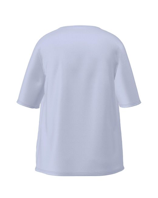 FRANK WALDER Blue Blusenshirt mit doppelt paspeliertem Ausschnitt