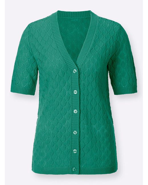 Sieh an! Green Strickjacke Ajourstrickjacke