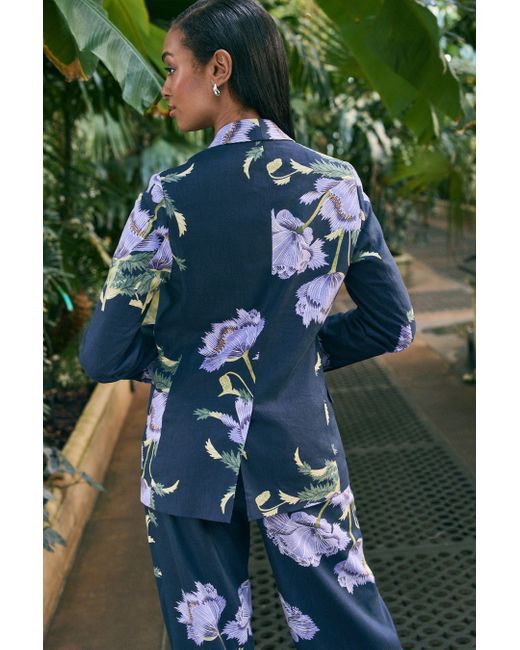Next Blue Jackenblazer Kew Gardens einreihiger Tailored Fit Blazer (1-tlg)