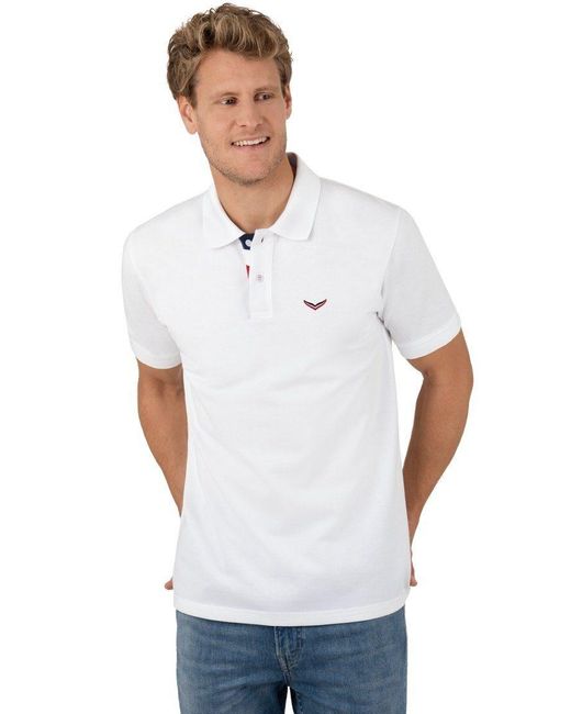 Trigema Poloshirt mit maritimen Details (1-tlg) in White für Herren