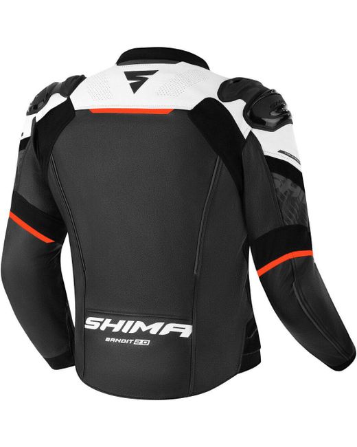 Shima Motorradjacke Bandit 2.0 perforierte Motorrad Lederjacke in Black für Herren