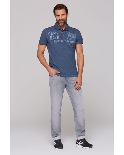 Camp David Poloshirt aus Baumwolle in Blue für Herren