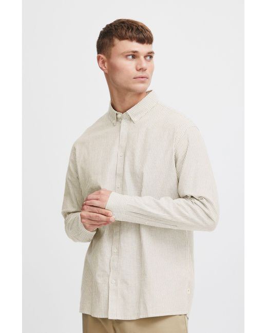 Solid Langarmshirt SDVal Stripe in Natural für Herren