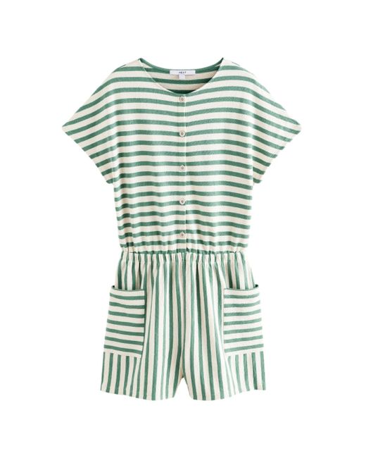 Next Green Frottee-Playsuit mit Knopfdetail aus Baumwolle (1-tlg)