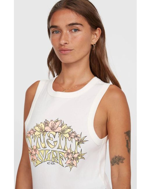 O'neill Sportswear White ' Tanktop O`NEILL Tank Top Summer Must Have Graphic Creme S