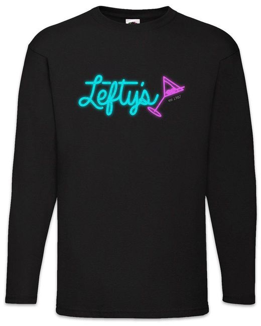 Urban Backwoods Langarmshirt Lefty's Langarm T-Shirt Logo Leisure Symbol Suit Sign Game Larry in Black für Herren