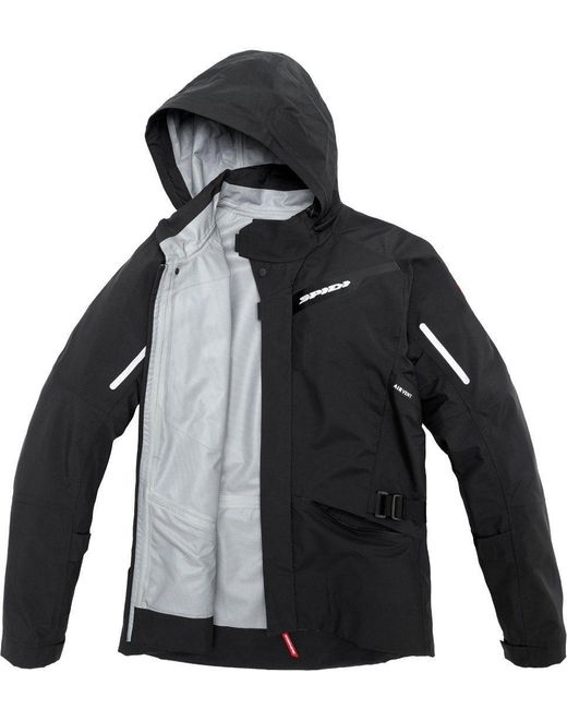 SPIDI Motorradjacke Mission-T Shield H2Out Step-InArmor Motorrad Textil Außenjacke in Black für Herren