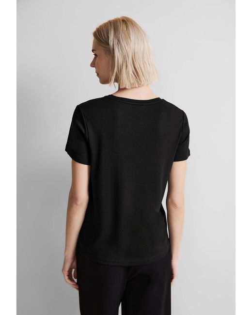 mit DE T-Shirt Schwarz in Street One | Lyst Rundhalsausschnitt