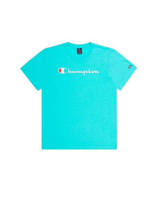 Champion Kurzarmshirt Crewneck T-Shirt in Blue für Herren