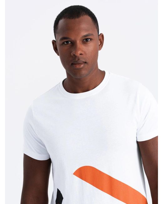 Ombre Print- -T-Shirt aus Baumwolle mit Doppellogo in White für Herren