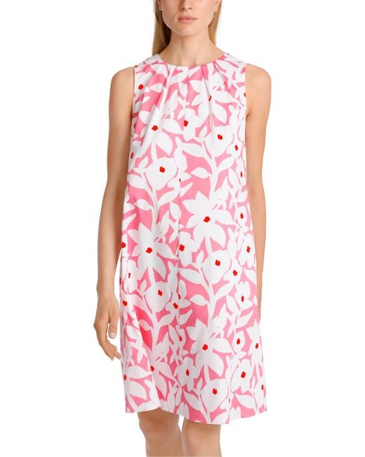 Marc Cain Pink Linien- "Collection Summer Flash" Premium mode Ärmelloses Kleid in A-Linie