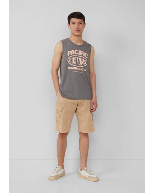 S.oliver Shirttop Tanktop aus Baumwollle mit Frontprint in Gray für Herren
