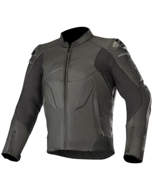 Alpinestars Motorradjacke Caliber Motorrad Lederjacke () Wasserdicht Atmungsaktiv wasserdichte in Gray für Herren