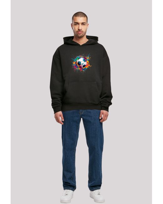 F4NT4STIC Kapuzenpullover Bunte Fußball Grafik Premium Qualität in Black für Herren