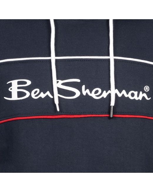 Ben Sherman Kapuzenpullover Two Colour Panel in Blue für Herren